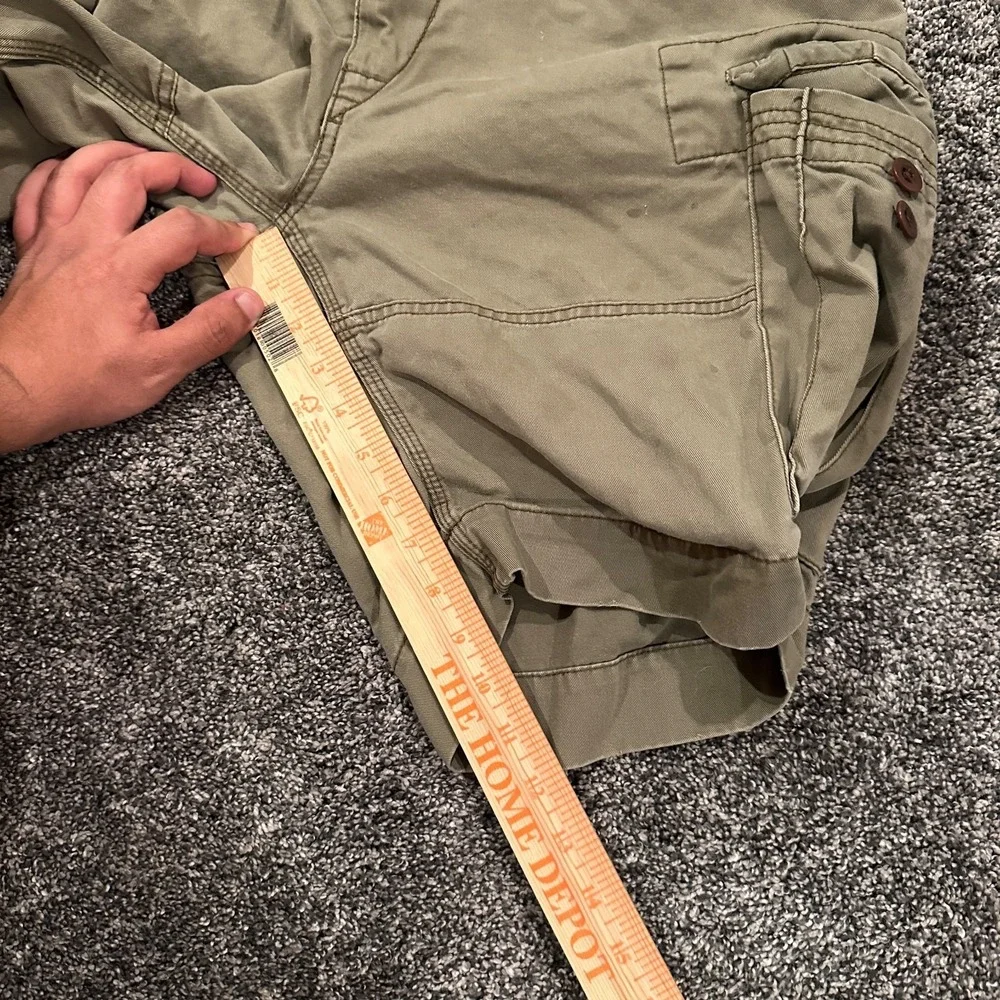 Vintage Polo Raulph Lauren Shorts Mens 35 Cargo Olive Green Surplus Cotton Loose